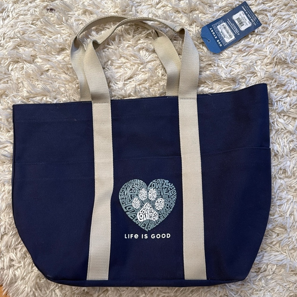 Life is good everyday graphic tote one size lg